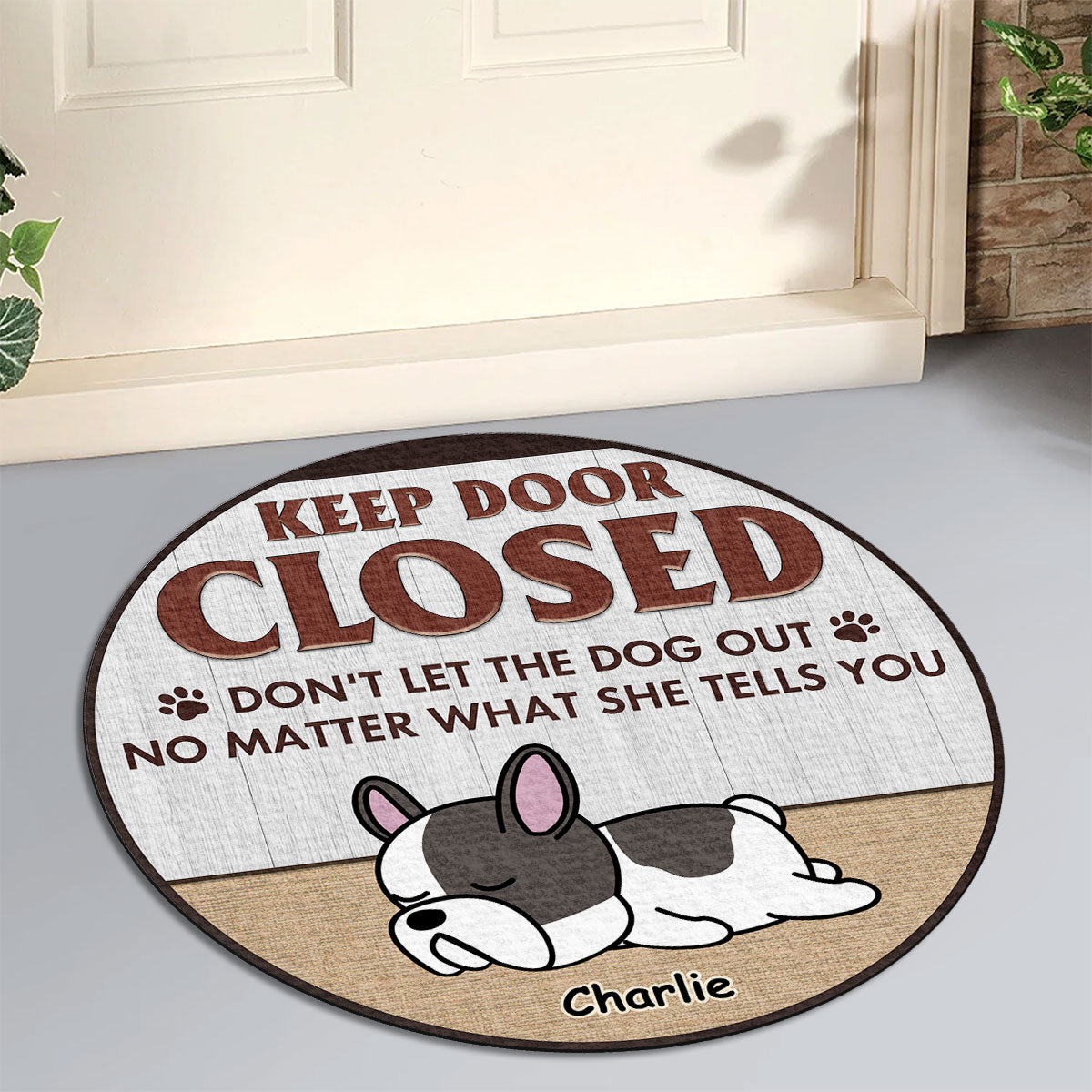 Personalized Custom 'Don't Let The Dog Out' Doormat for Pet Lovers