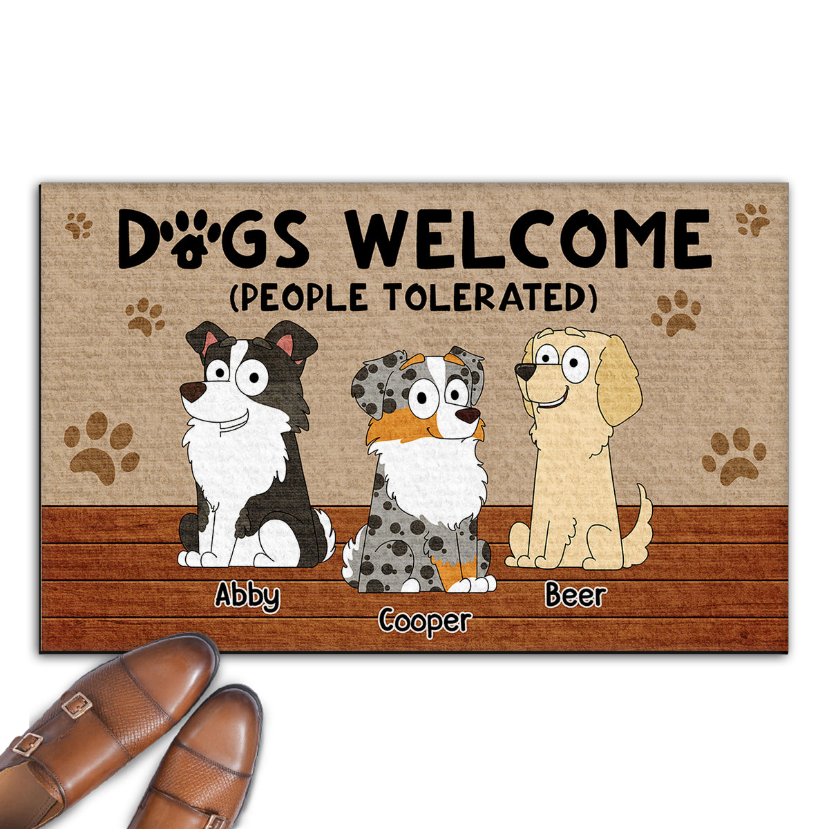 Personalized Custom 'Dogs Welcome People Tolerated' Doormat for Pet Lovers