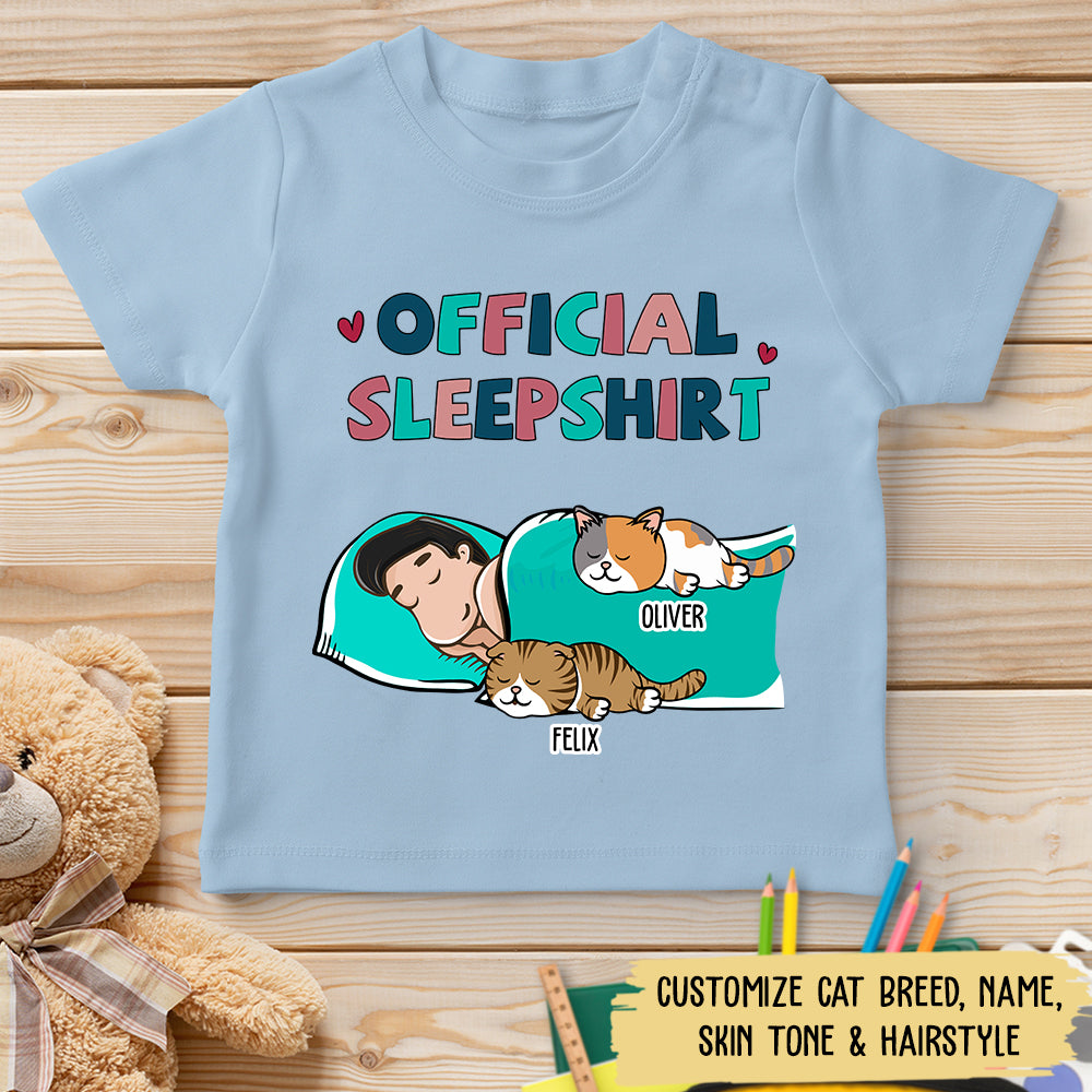 Customizable Cat Official Sleepshirt - Personalized Youth T-shirt for Pet Lovers