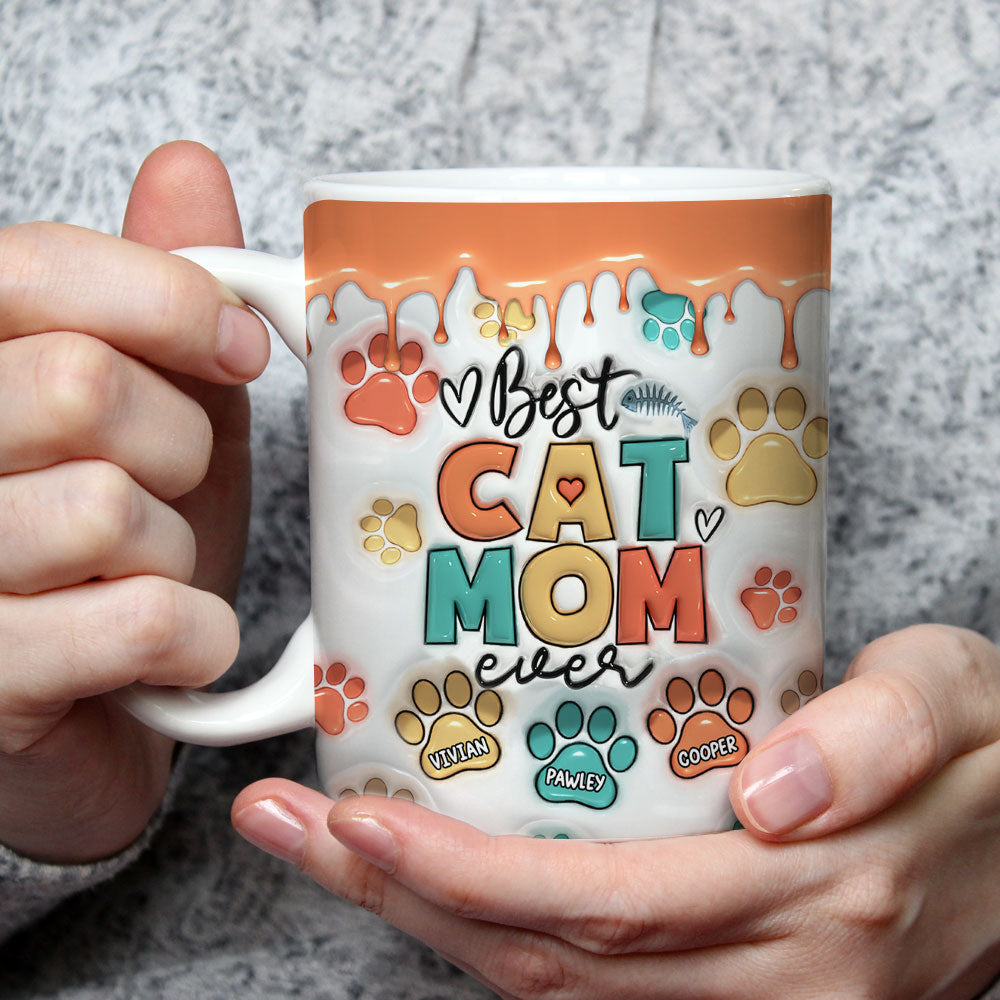 Best Dog Mom and Dad Ever - Personalized Custom 3D Inflated Effect 11oz and 15oz Ceramic Mug