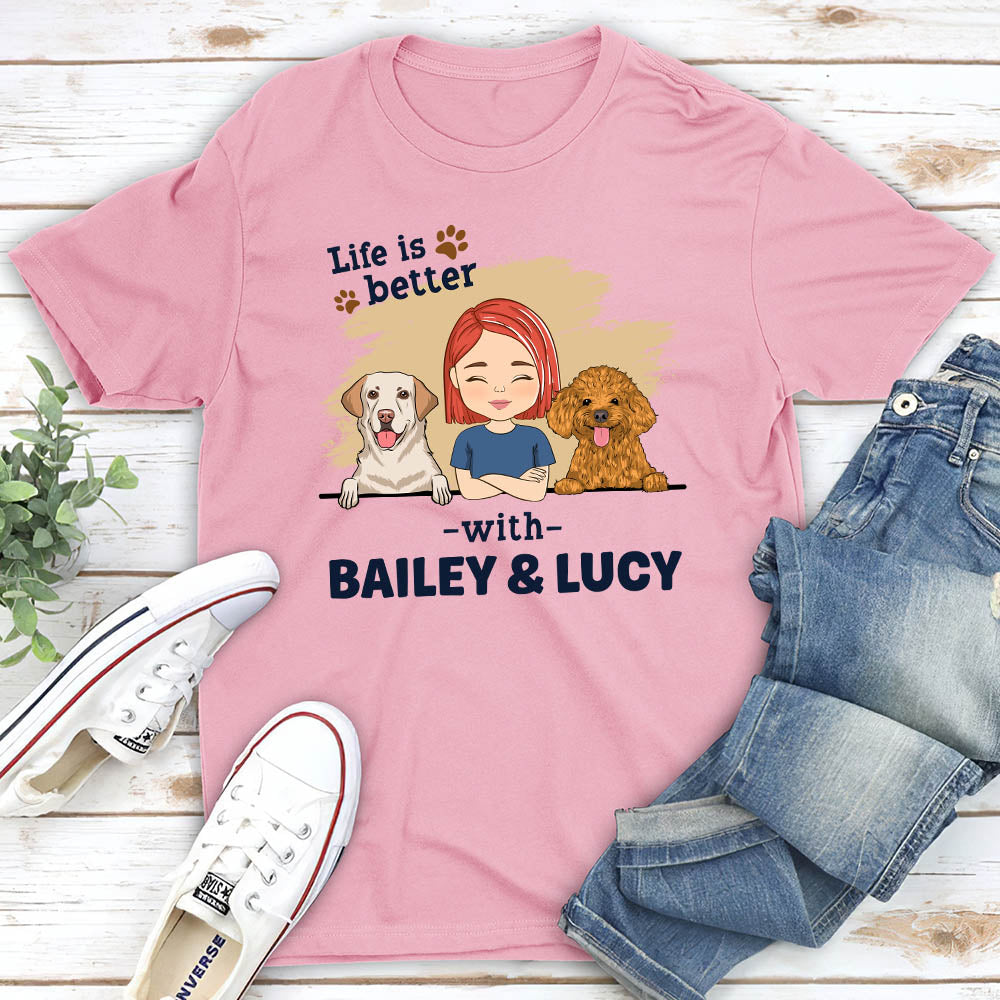 With Dog Chibi - Personalized Custom Unisex 5.3 oz T-shirt for Pet Lovers
