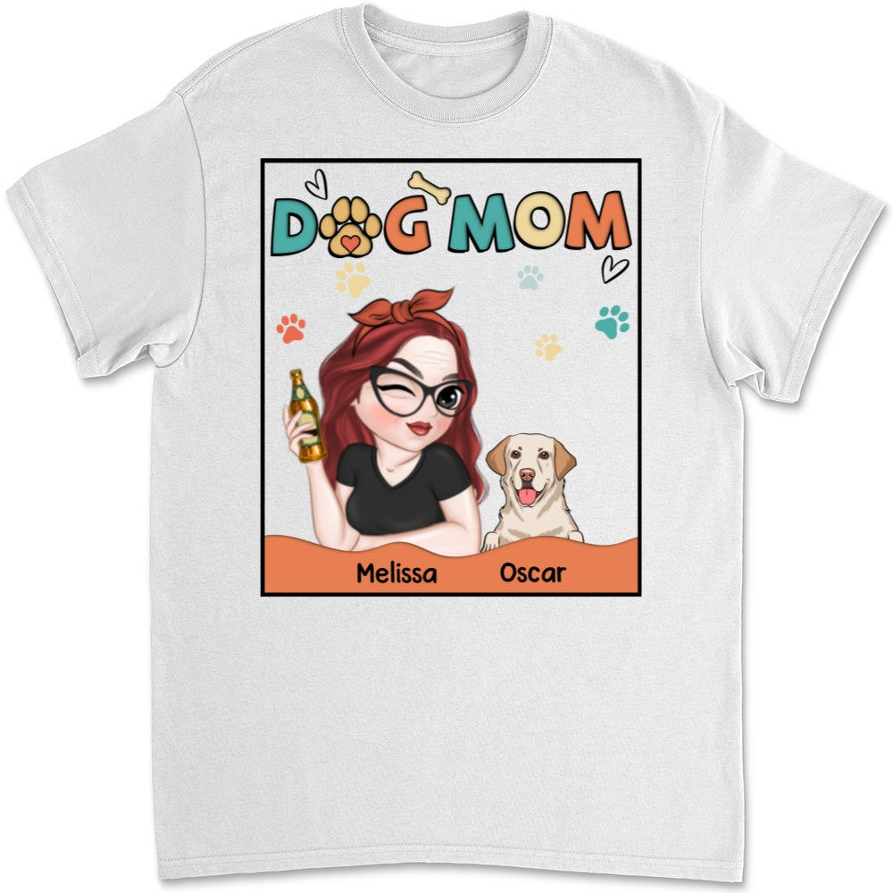 Adorable Dog Mom - Personalized Custom Unisex 5.3 oz T-shirt for Pet Lovers