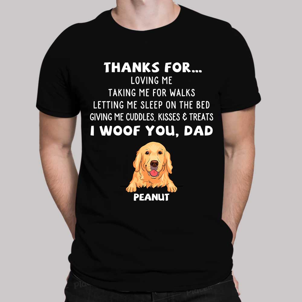Dog Thanks For... - Personalized Custom Unisex 5.3 oz Heavy Cotton T-shirt