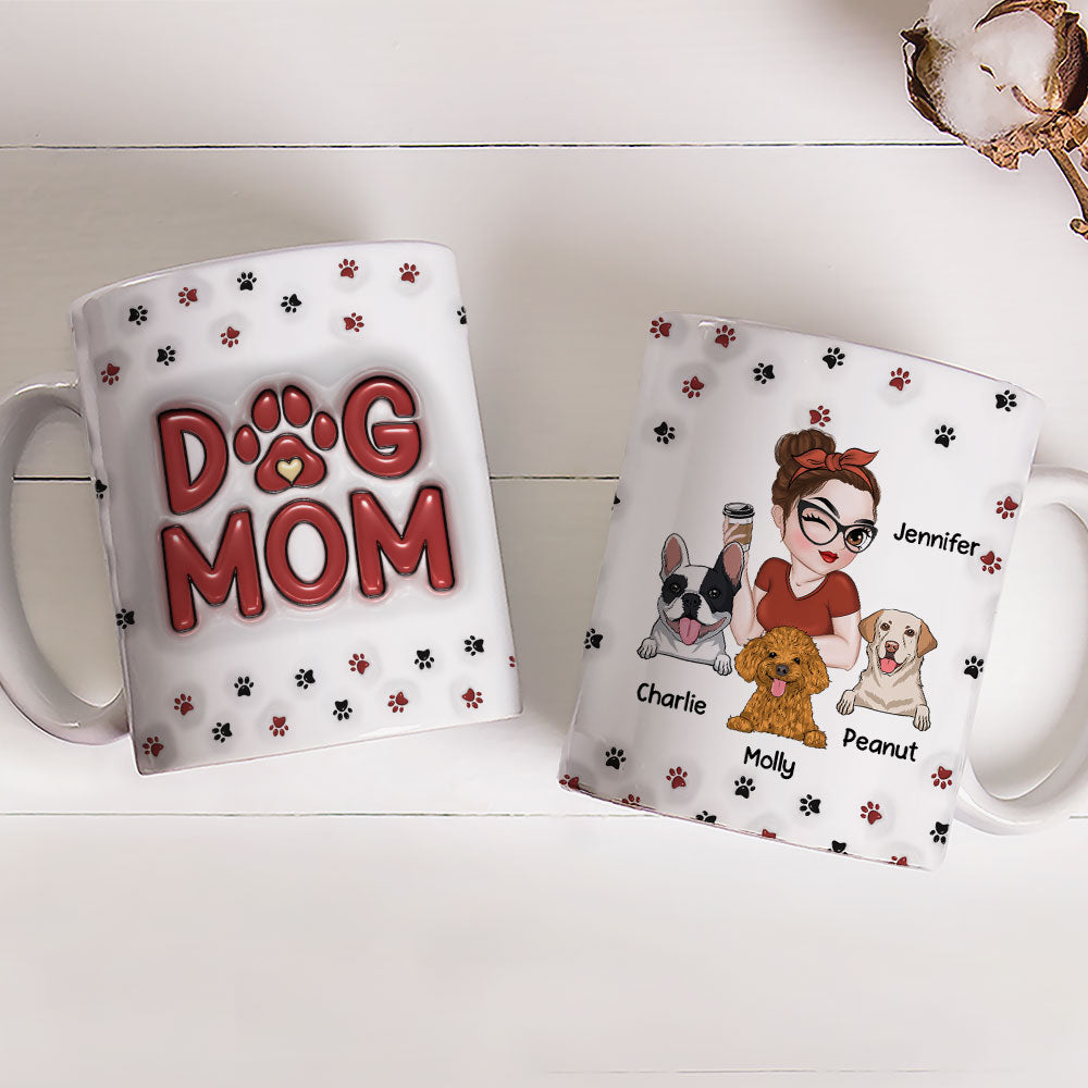 Exquisite Personalized Custom 3D Inflated Effect Lovely Dog Mom Mug