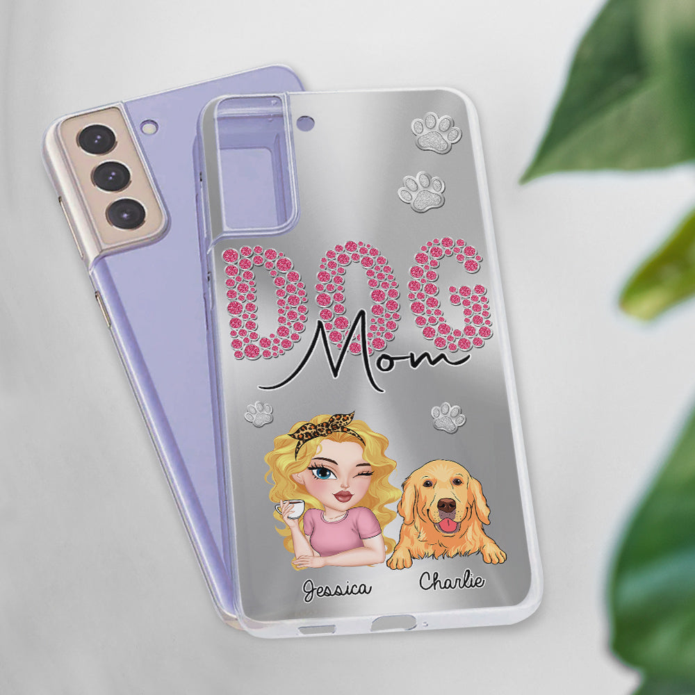 Sparkling Glitter Dog Mom Life - Exquisitely Personalized Custom Phone Case