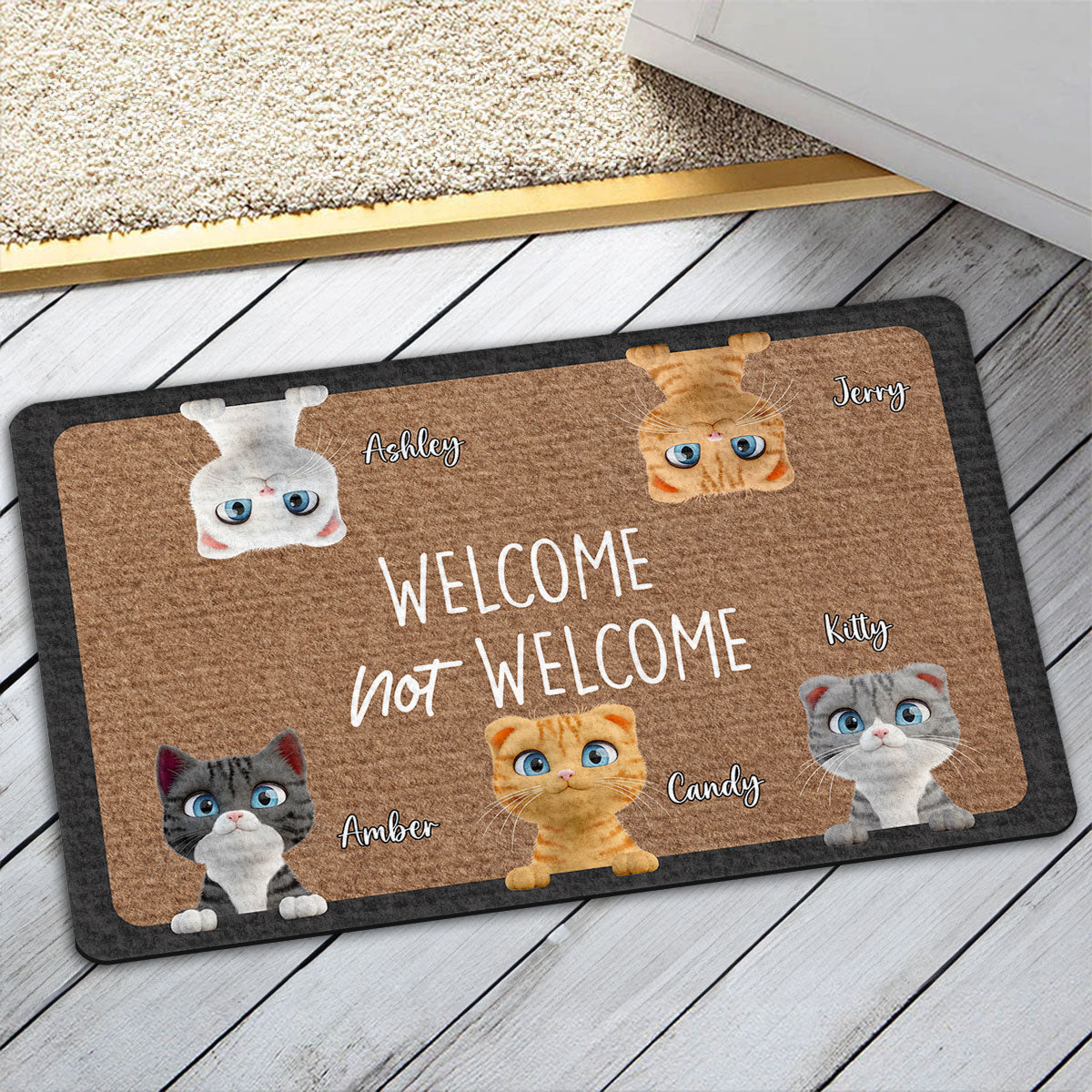 Personalized Custom Pet Doormat: Welcome or Not Welcome