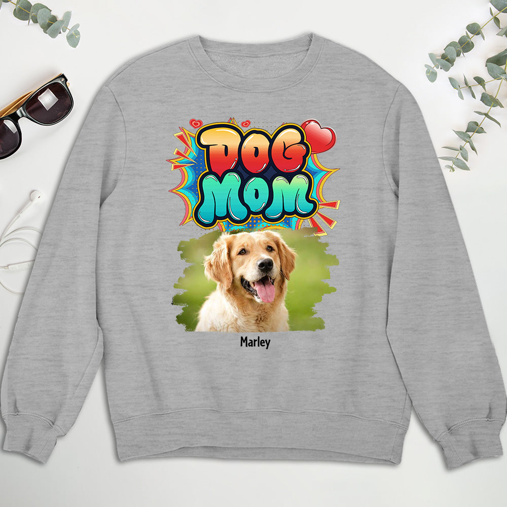 Sweet Personalized Custom Dog Mom Photo Unisex 8.0 oz Sweatshirt - Ideal Gift for Pet Lovers