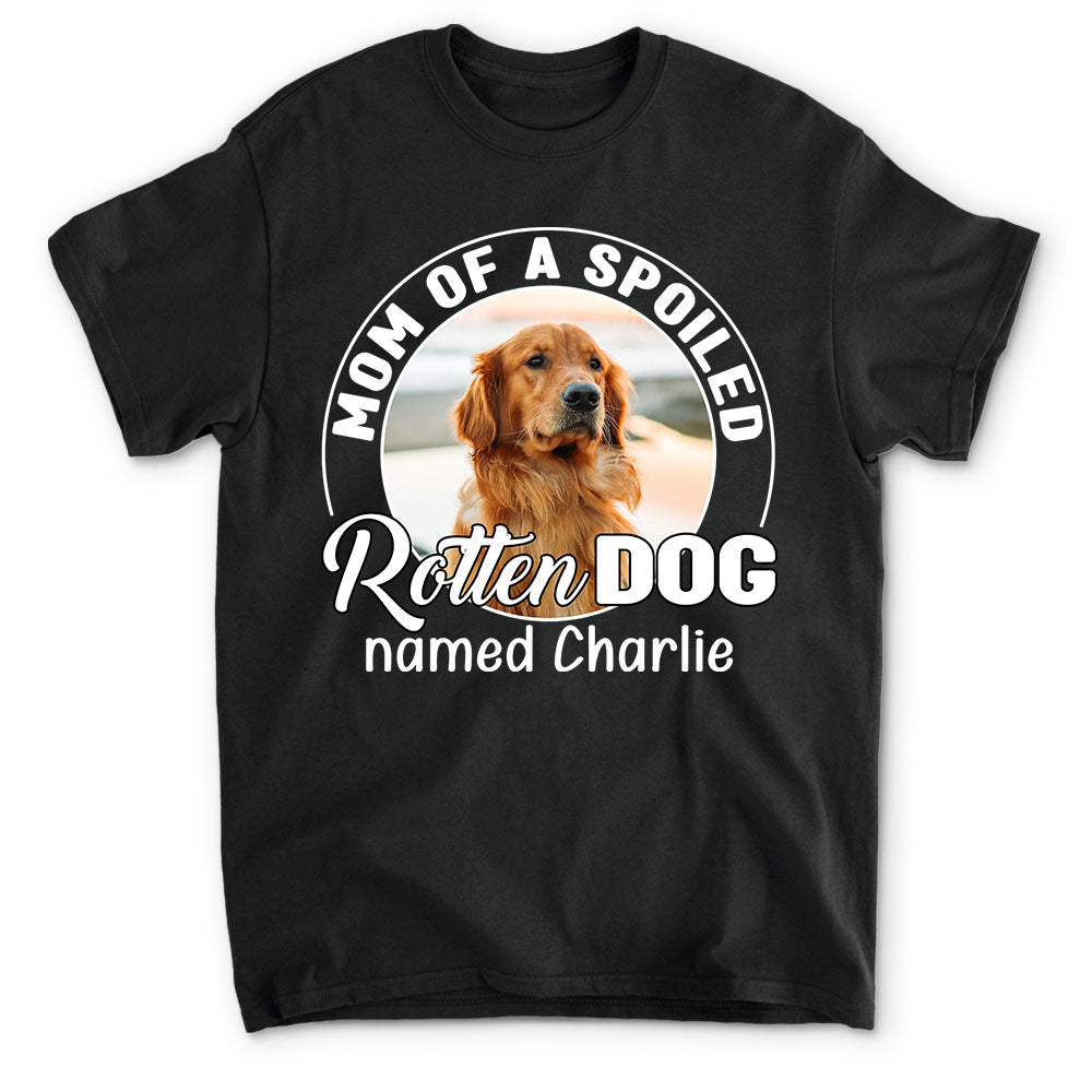 Spoiled Rotten Personalized Custom Unisex Dog Photo T-shirt - 5.3 oz
