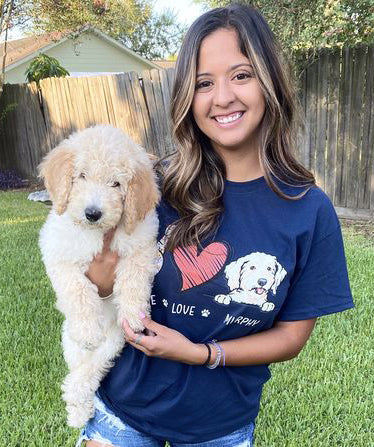 Peace Love Dog - Stylish Personalized Custom Unisex 5.3 oz T-shirt for Pet Lovers