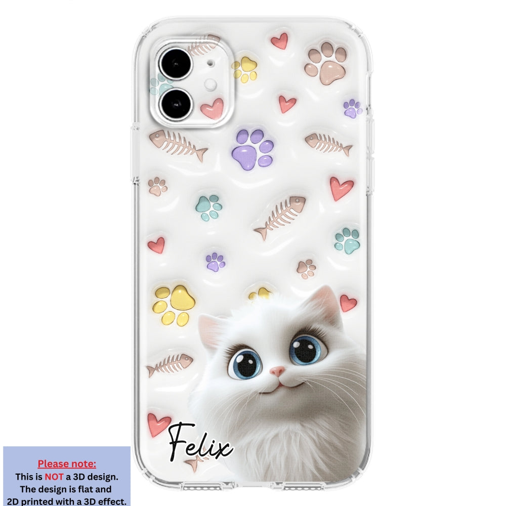 Adorable Baby Cat - Customizable 3D Inflated Effect Personalized Phone Case