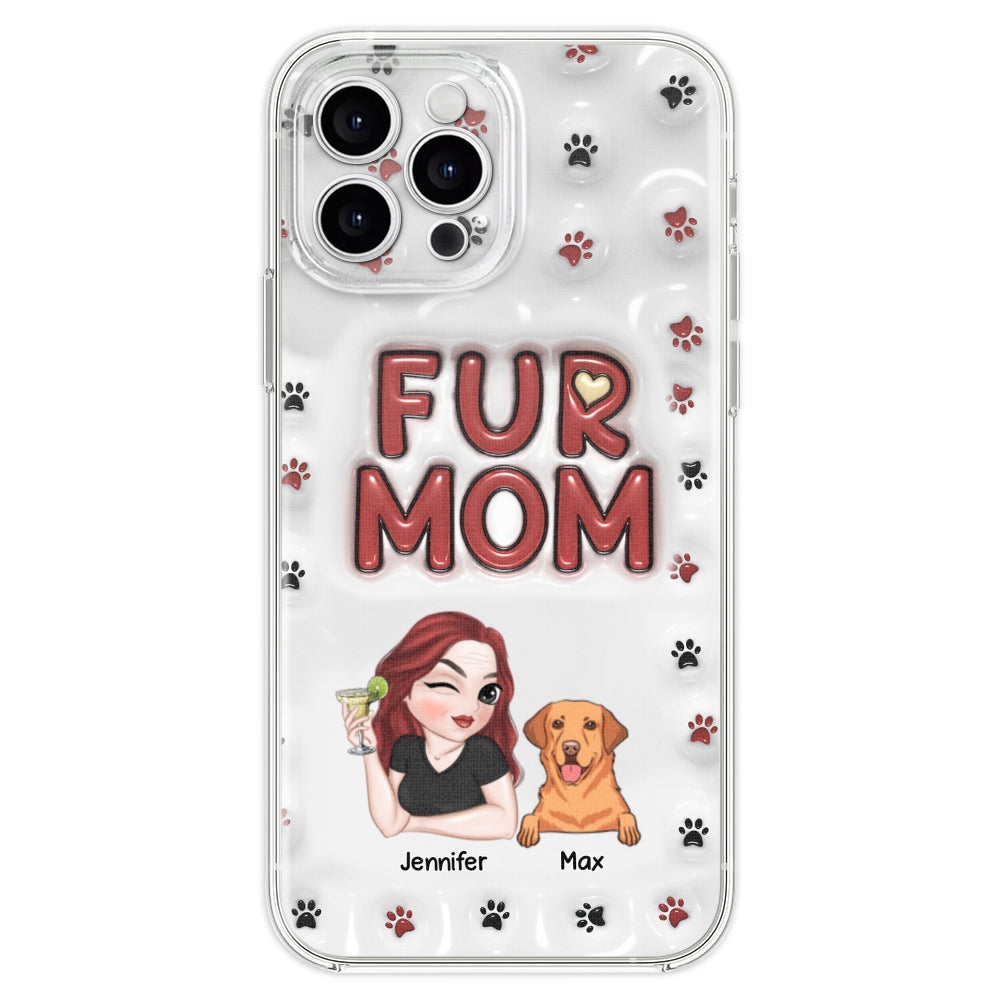Lovely Fur Mom - Personalized Custom 3D Inflated Effect TPU Phone Case for Smartphones