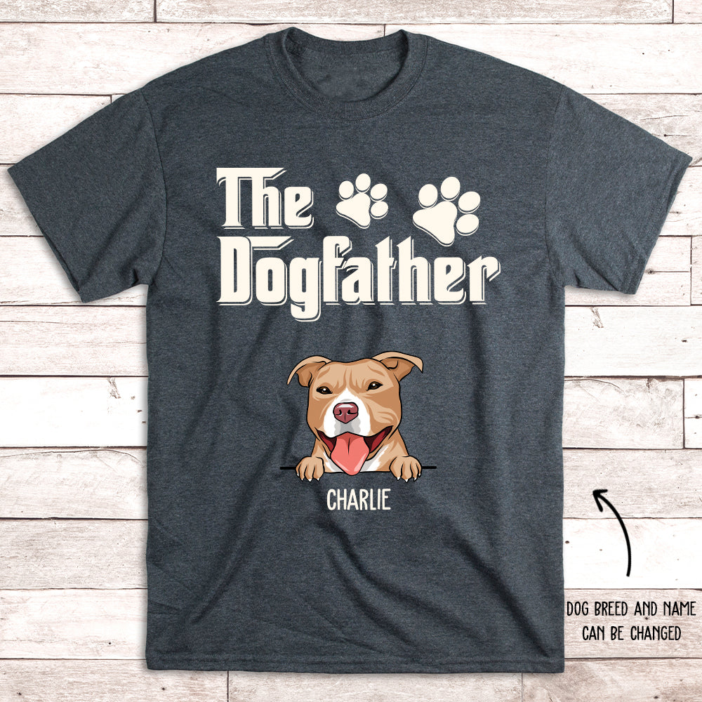 The Dogfather - Exclusive Personalized Custom Unisex 5.3 oz T-shirt for Pet Lovers
