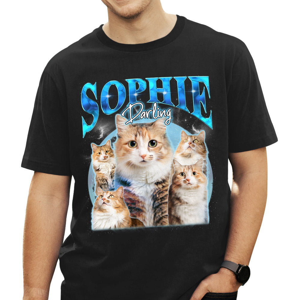 Custom Pet Face Vintage Version 11 - Stylish Personalized Unisex Cotton T-shirt for Pet Lovers