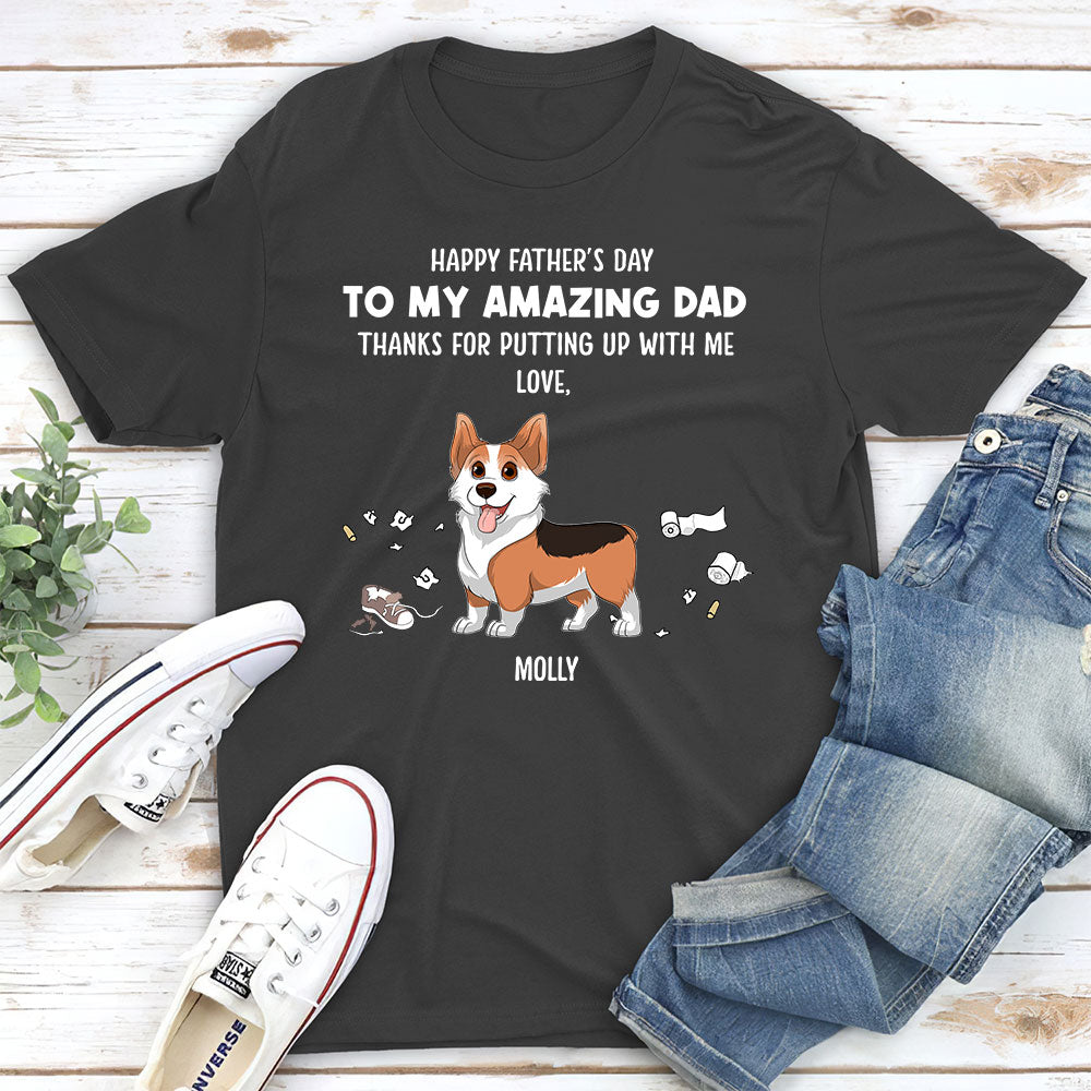 Personalized Custom Premium 'Thanks Dad' Dog-themed T-shirt for Pet Lovers