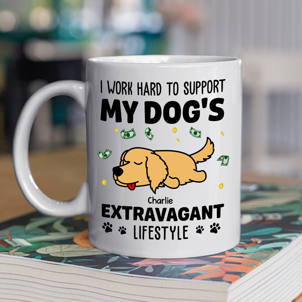 Work Hard - Personalized Custom Ceramic Coffee Mug for Pet Lovers