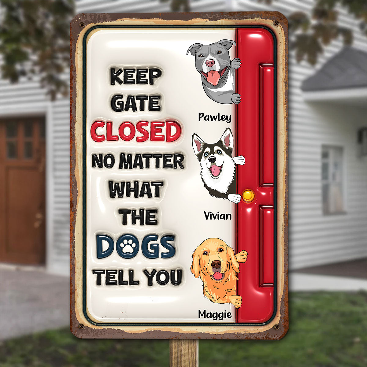 No Matter What The Dogs Tell You - Personalized Custom 3D Inflated Effect Metal Sign for Home and Office Decor