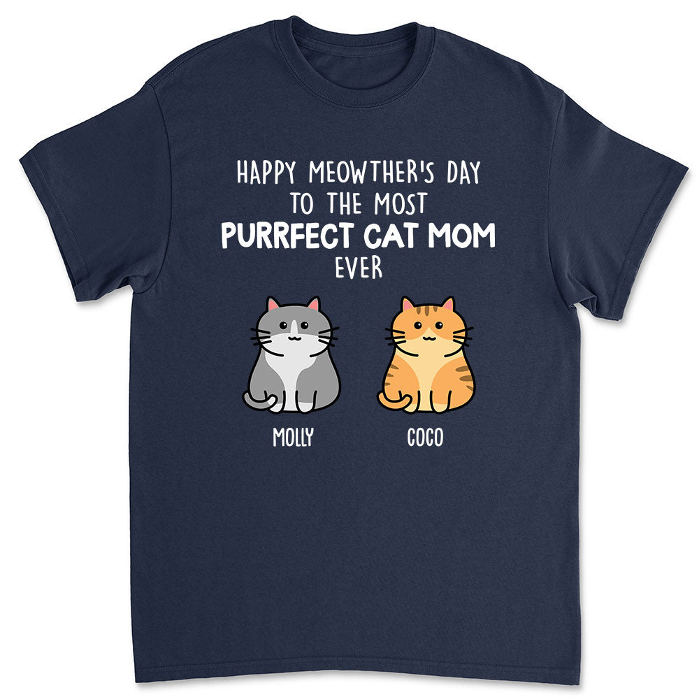 Purrfect Cat Mom 2 - Personalized Custom Unisex 5.3 oz T-shirt for Pet Lovers