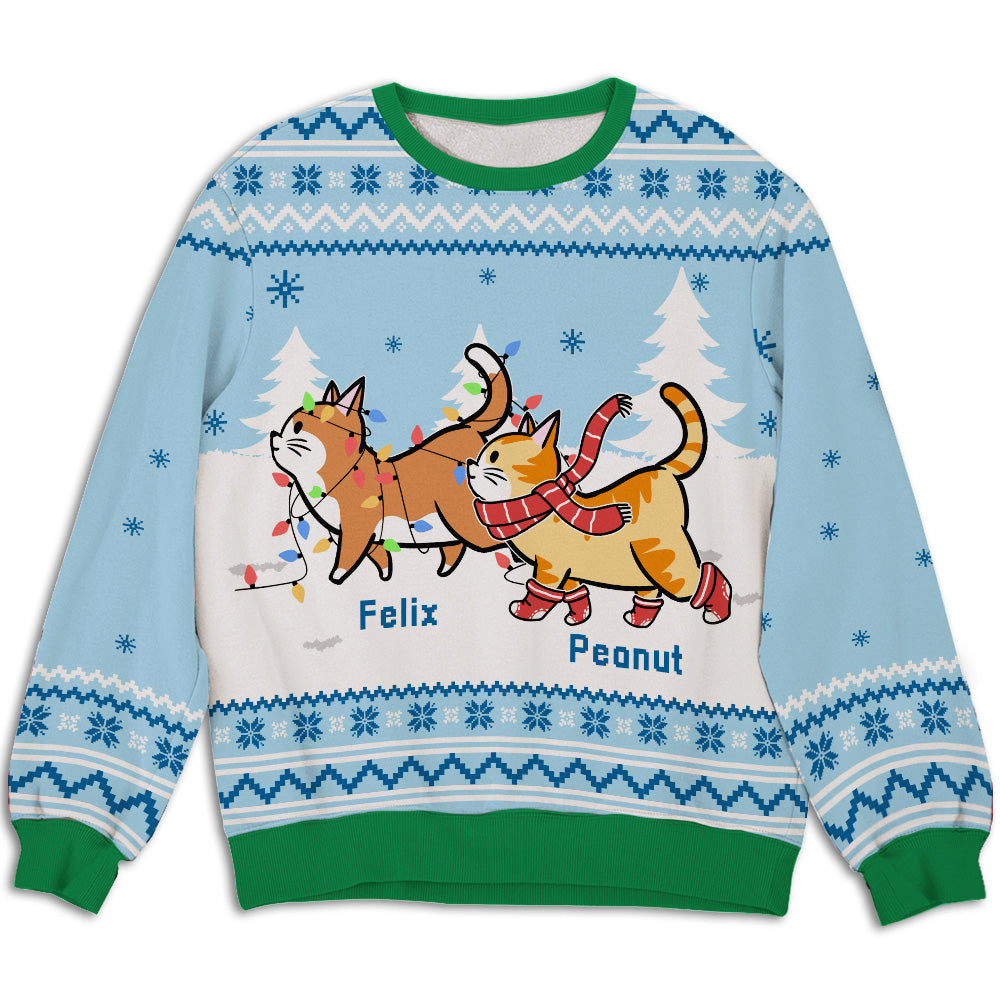 Cat Parents Blue - Exclusive Personalized Custom All-Over-Print Unisex Sweatshirt