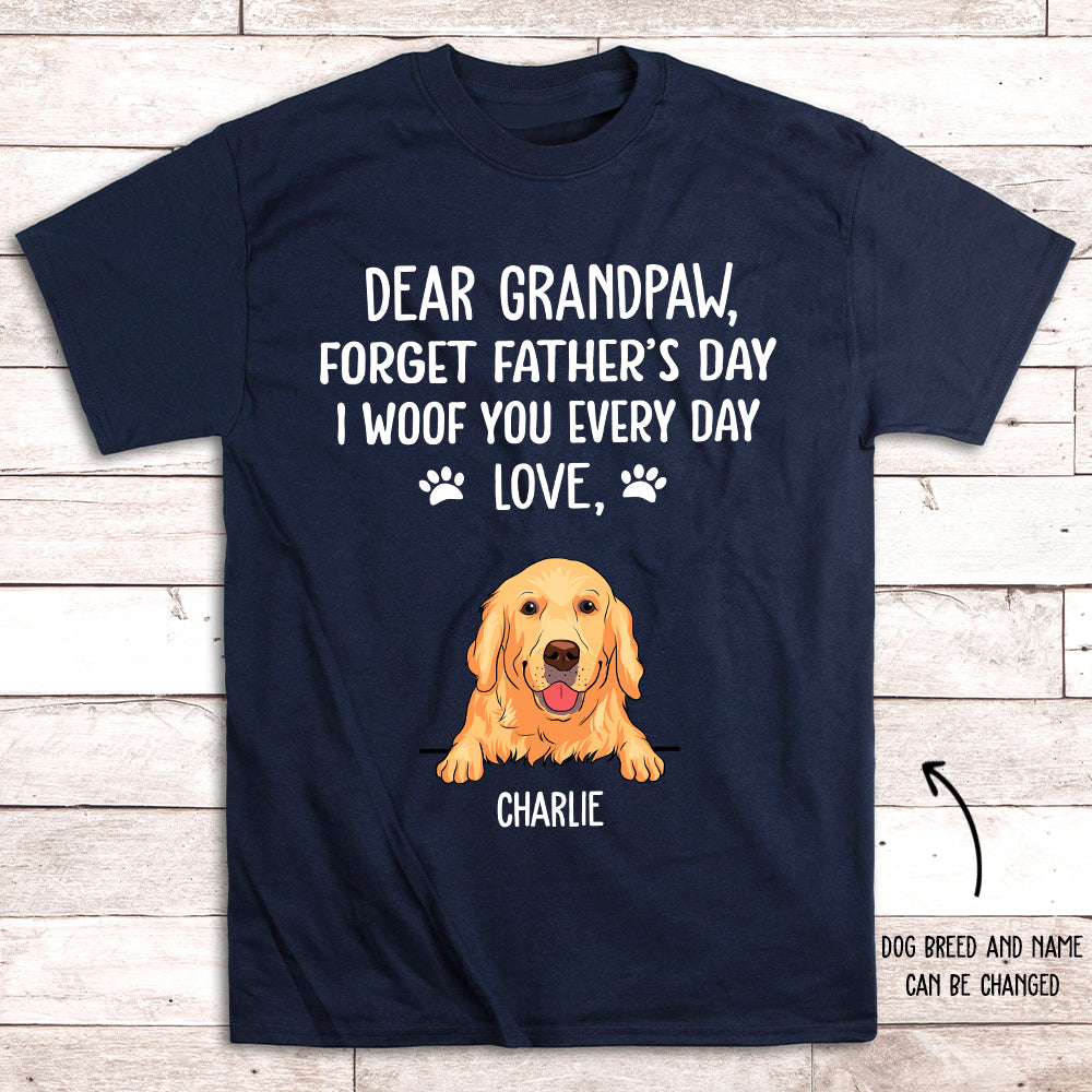 I Woof You Grandpaw - Personalized Custom Unisex Heavy Cotton T-shirt for Pet Lovers