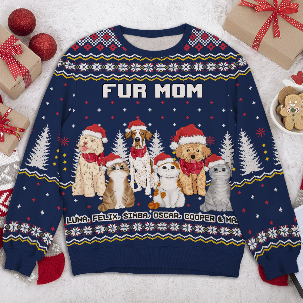 Christmas Pet Pattern - Personalized Custom All-Over-Print Unisex Sweatshirt for Pet Lovers