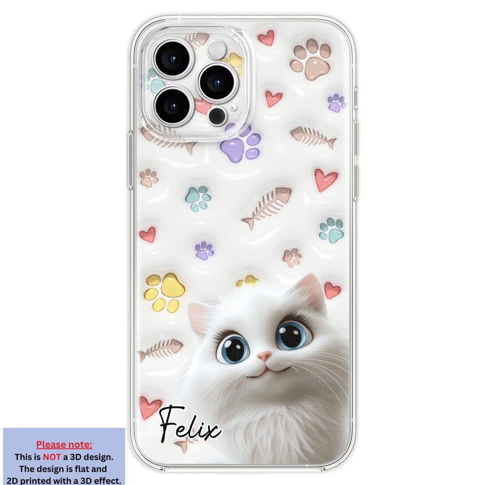 Adorable Baby Cat - Customizable 3D Inflated Effect Personalized Phone Case