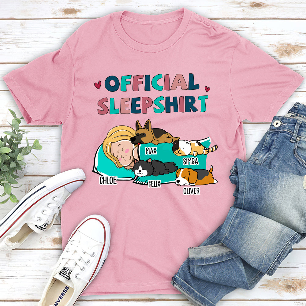 Personalized Custom Unisex Sleeping Pet Sleepshirt - 5.3 oz Heavy Cotton T-shirt