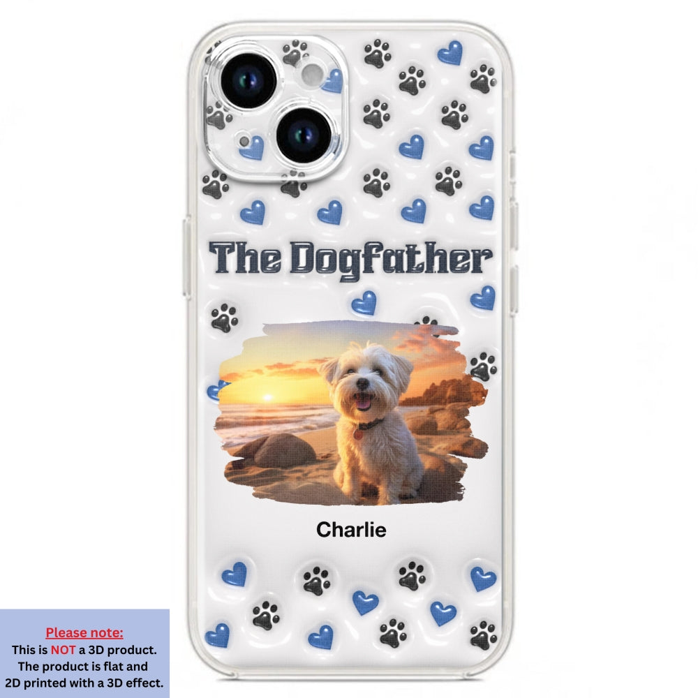 Handsome Dog Dad Personalized 3D Inflated Effect Custom Phone Case for Stylish Protection
