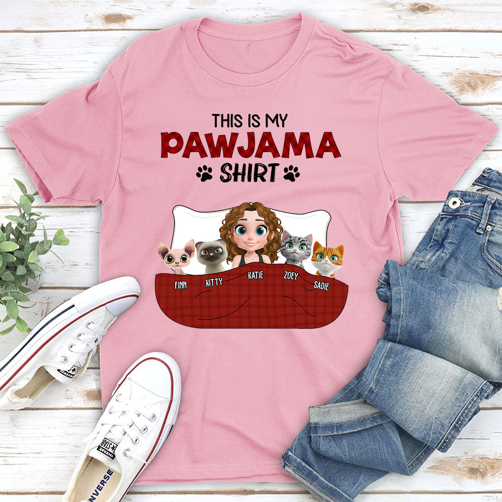 New Style Cat Pawjama Personalized Custom Unisex 5.3 oz T-Shirt - A Must-Have for Pet Lovers