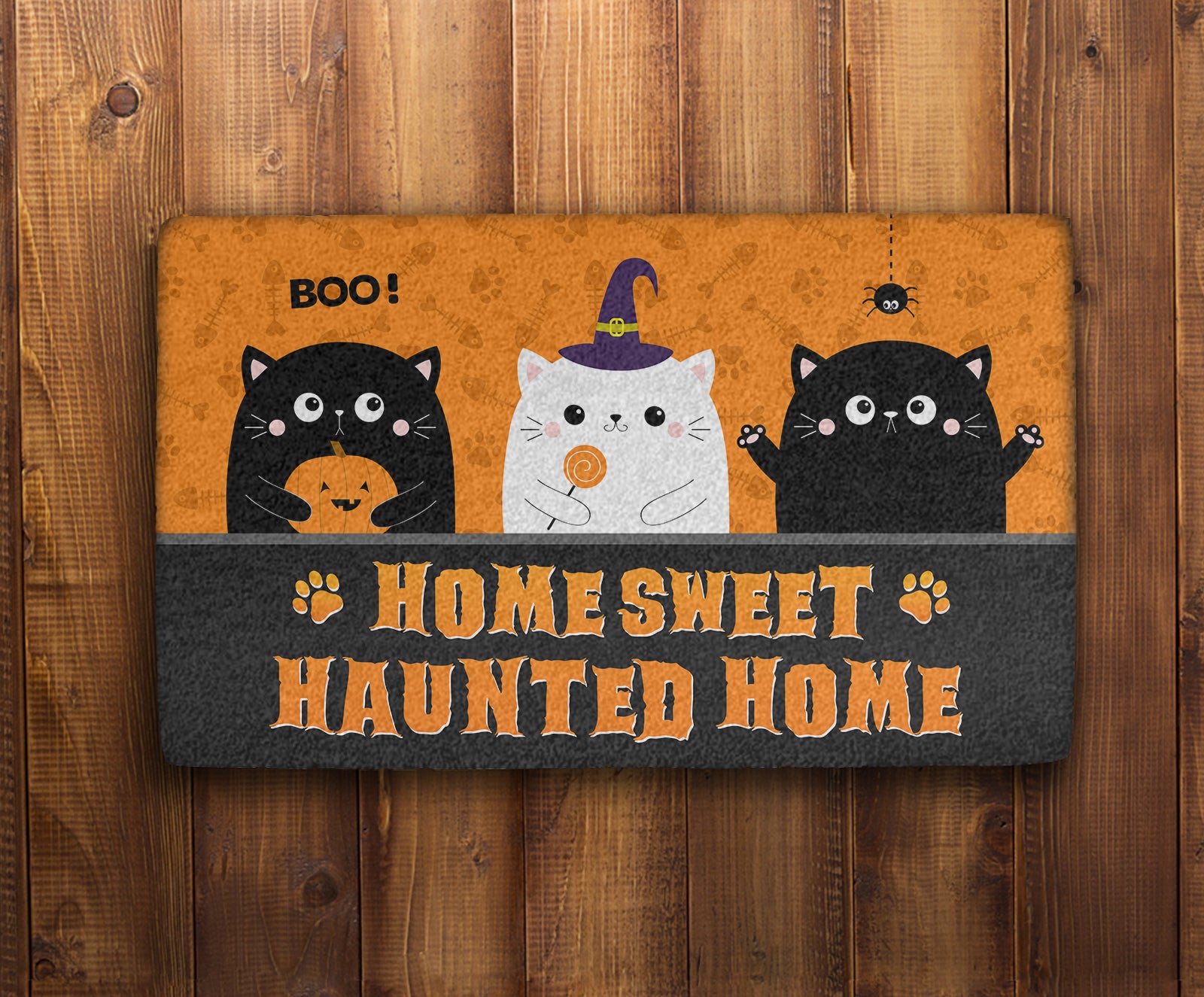 Cat Halloween Personalized Doormat with Dog's Picture - Ideal Gift for Pet Lovers
