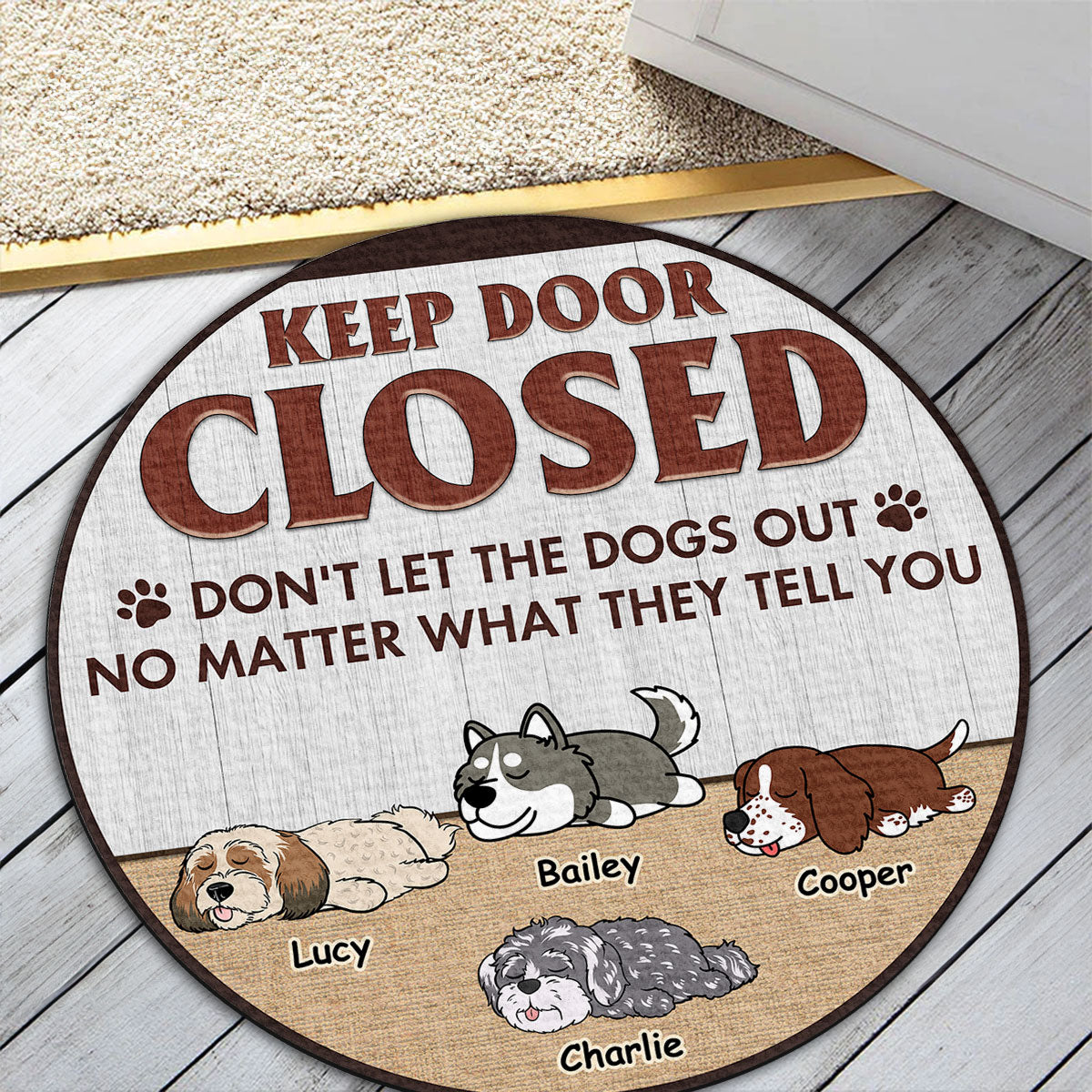 Personalized Custom 'Don't Let The Dog Out' Doormat for Pet Lovers