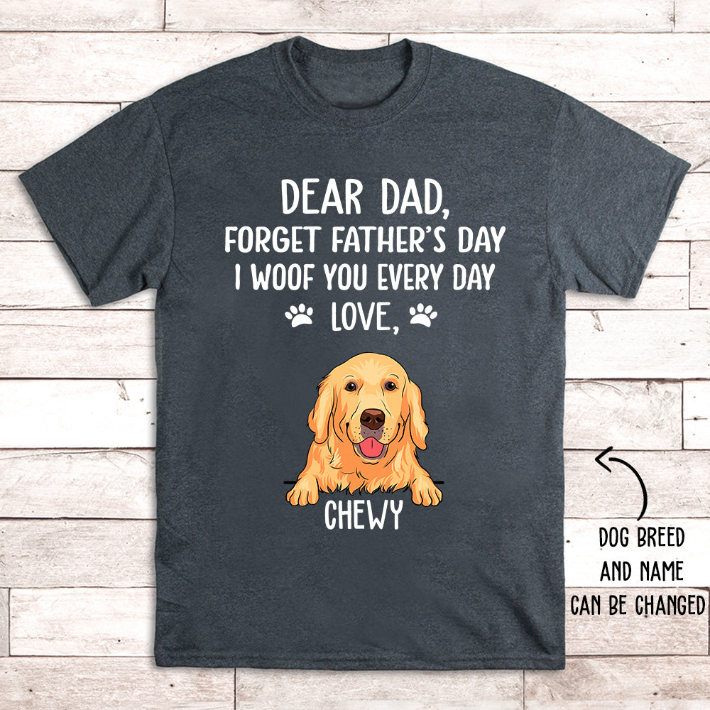 I Woof You Dog Dad - Personalized Custom Unisex 5.3 oz T-shirt for Pet Lovers