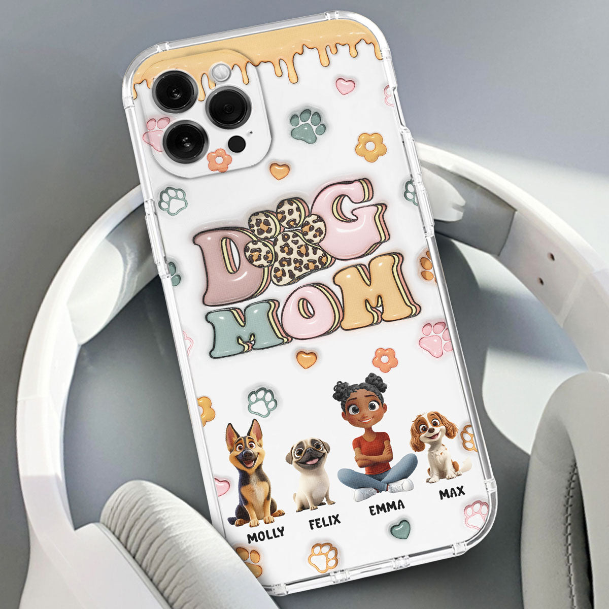 Dog Mama Version 2 - Exclusive Personalized Custom 3D Inflated Effect Smartphone Case for All Occasions