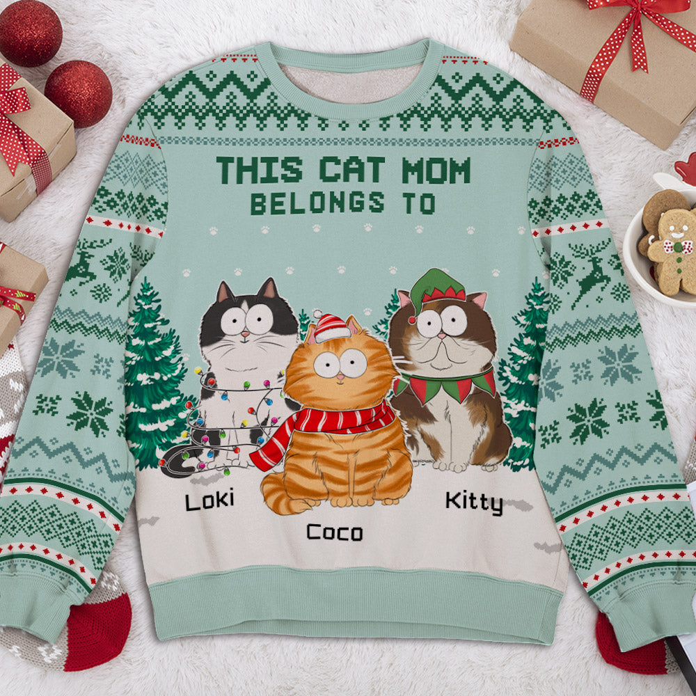 Best Cat Mom Ever - Customizable All-Over-Print Unisex 8.8 oz Polyester Blend Sweatshirt