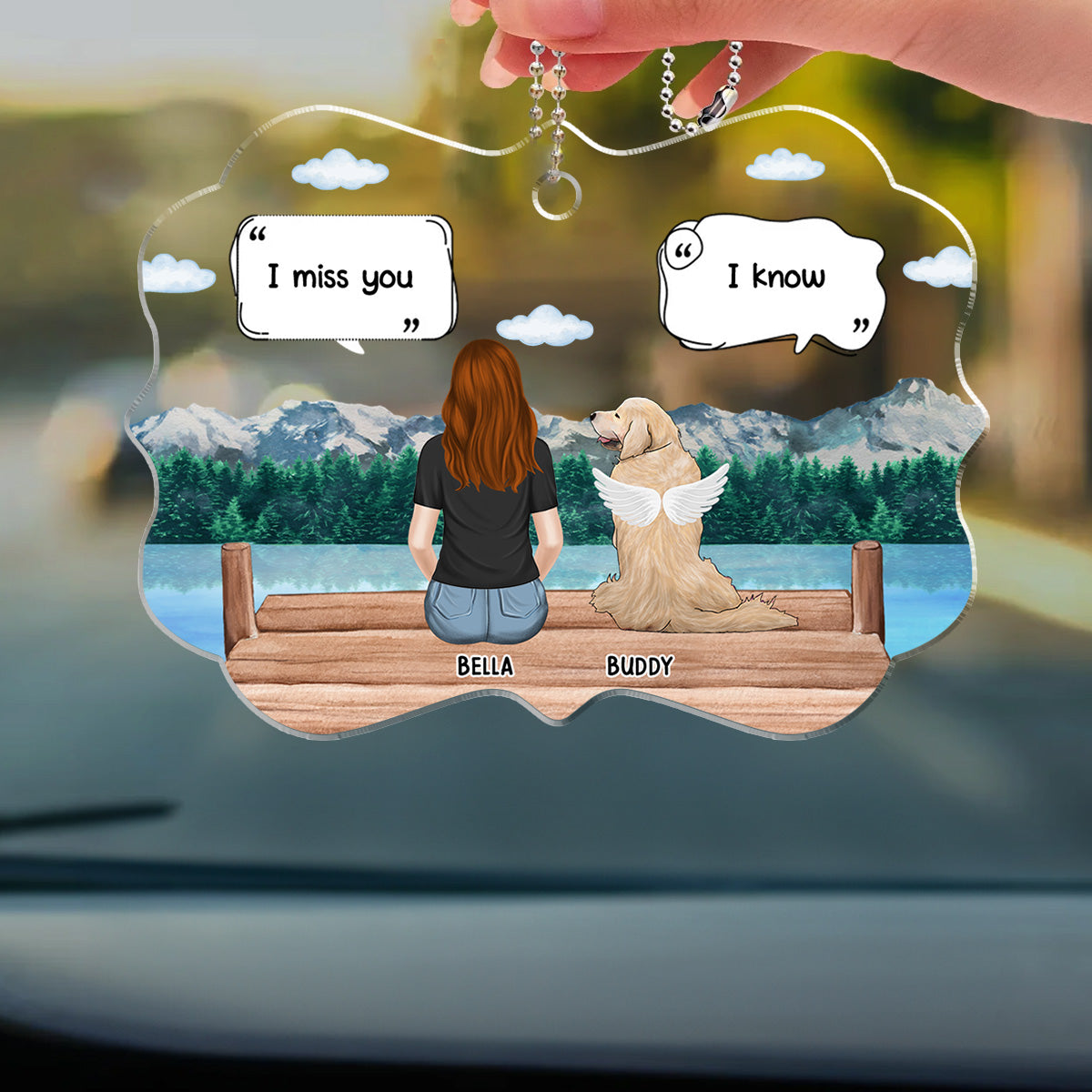 I Miss You - Customizable Personalized Acrylic Car Ornament for Unforgettable Journeys