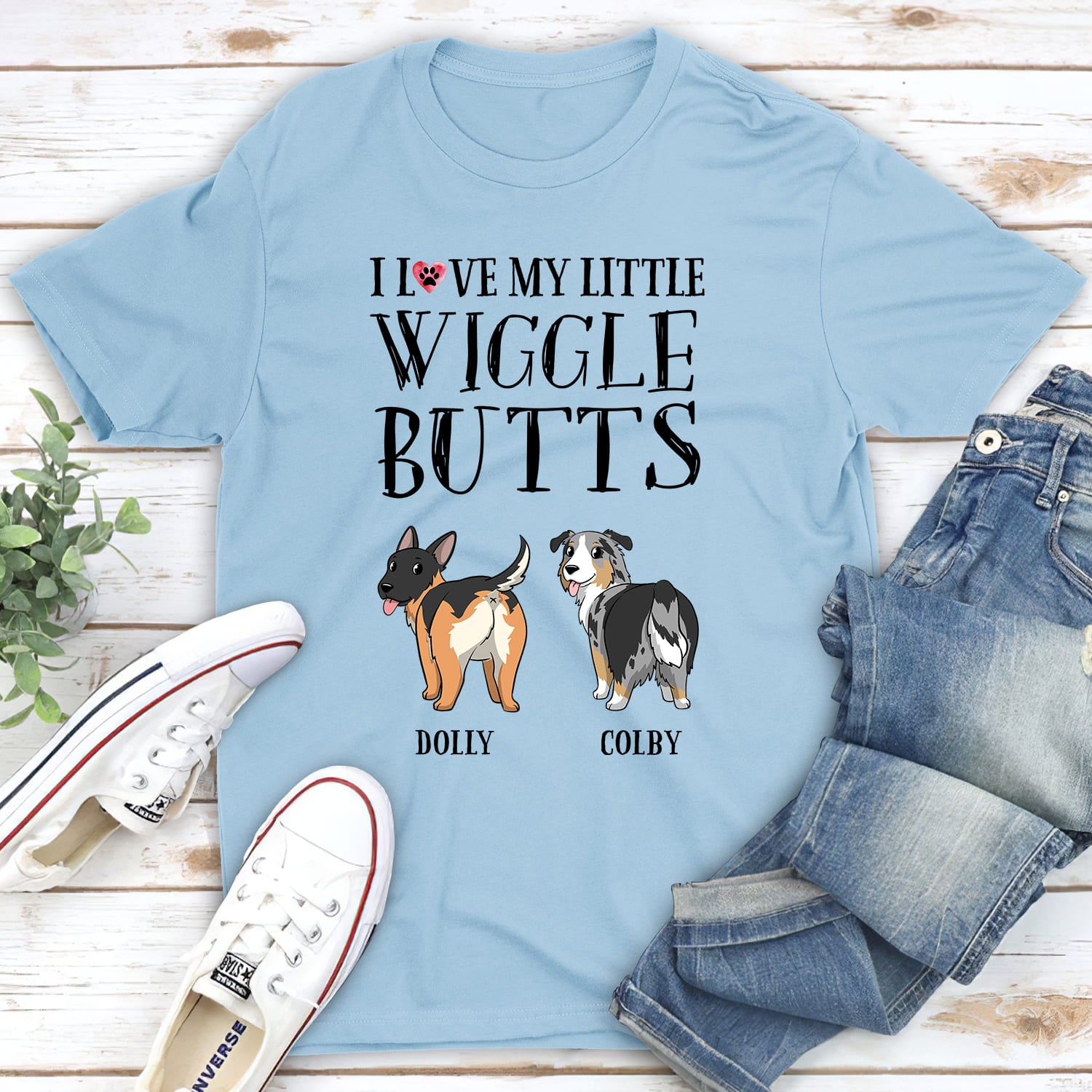 Little Wiggle Butt - Customizable Unisex Personalized T-shirt for Pet Lovers
