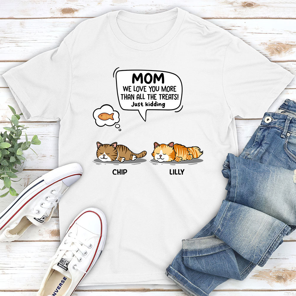 Cat Just Kidding - Personalized Custom Unisex 5.3 oz T-shirt for Pet Lovers