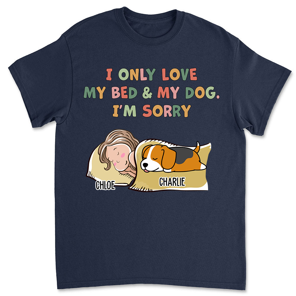 Bed And Dog - Personalized Custom Unisex 5.3 oz T-shirt for Pet Lovers