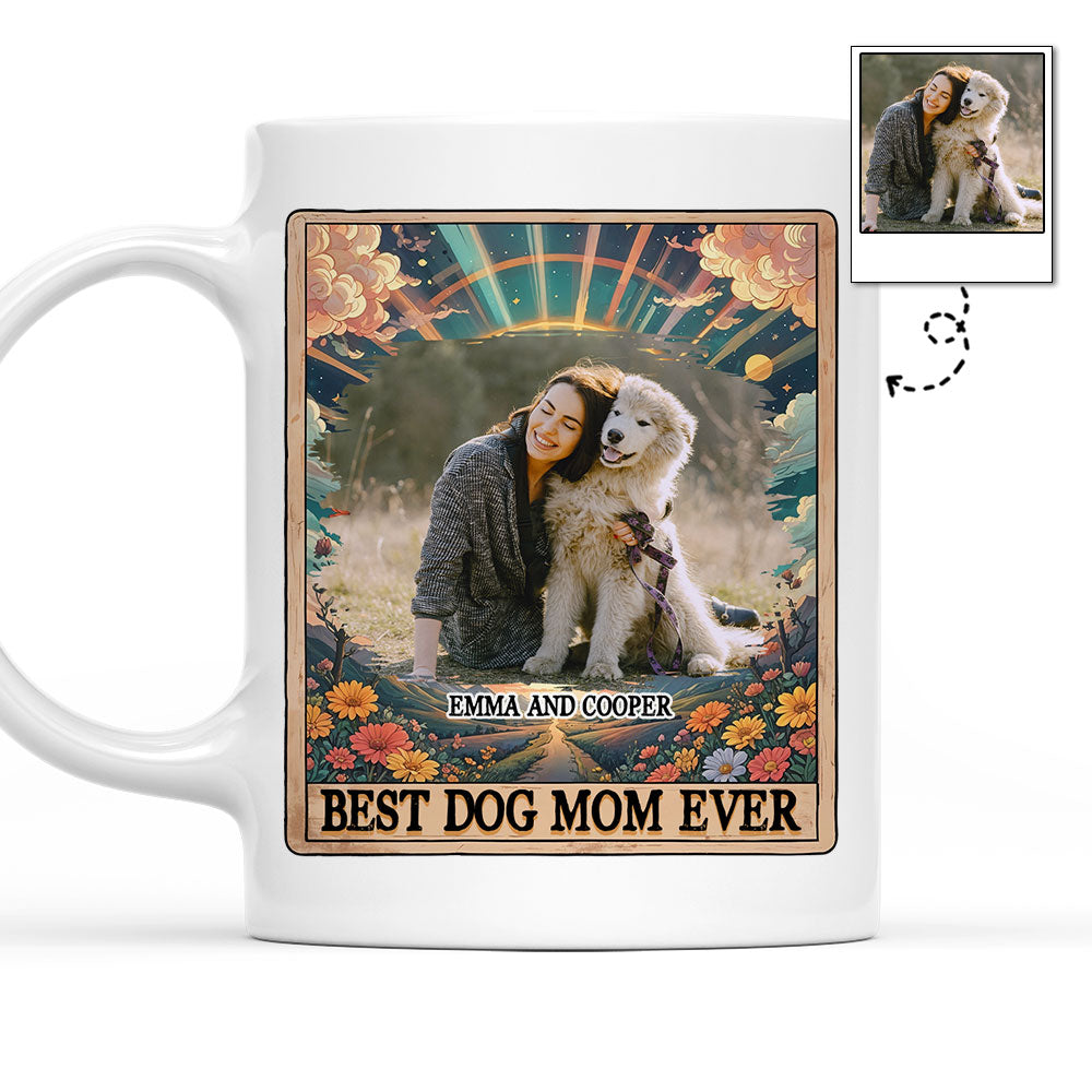 Personalized Custom Tarot Dog Mom Photo Coffee Mug - 11oz & 15oz Sizes