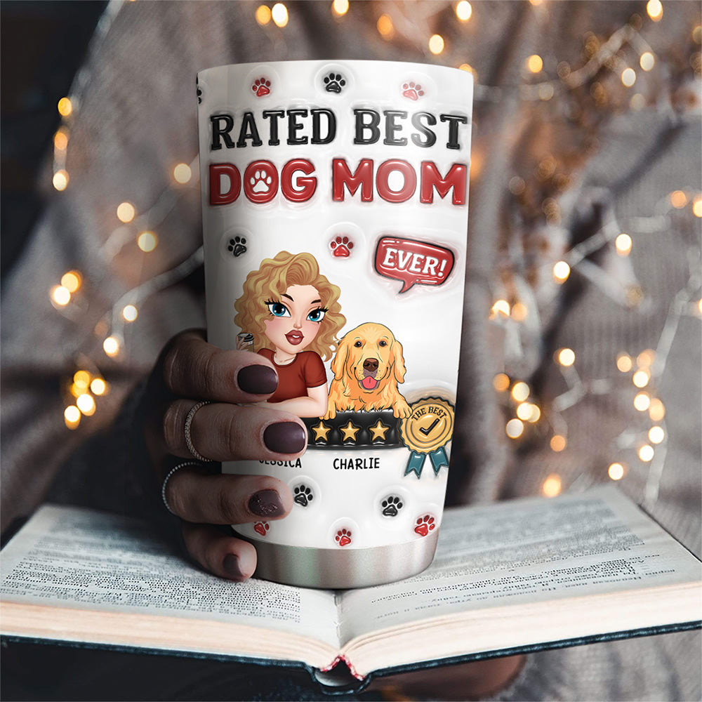 Top-Rated Personalized Custom 3D Inflated Effect Tumbler - Perfect for Dog Moms