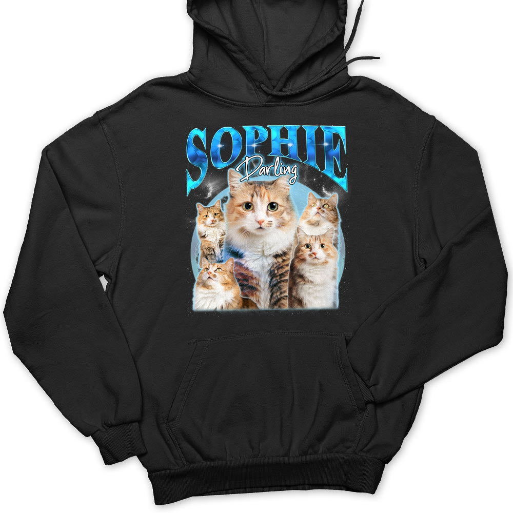 Custom Pet Face Vintage Version 9 - Personalized Custom Unisex 8.0 oz Hoodie for Pet Lovers