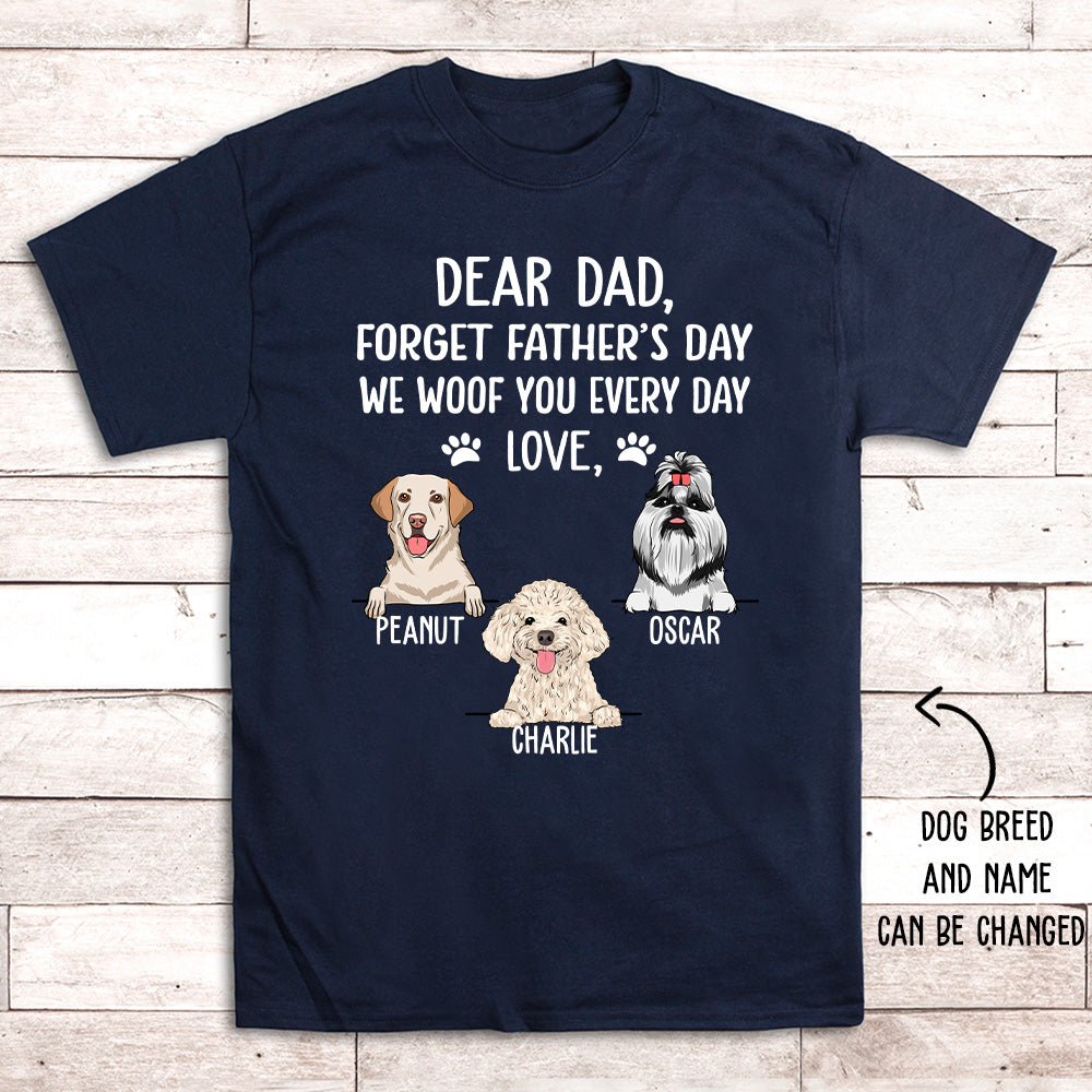 I Woof You Dog Dad - Exclusive Personalized Custom Premium Unisex Cotton Blend T-shirt for Pet Lovers