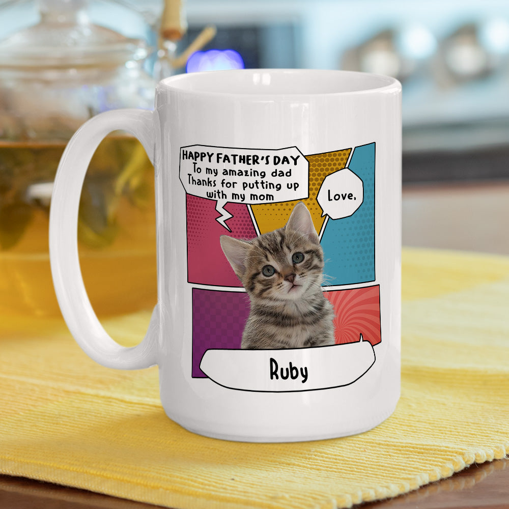 Incredibly Customizable Personalized Cat Dad Coffee Mug