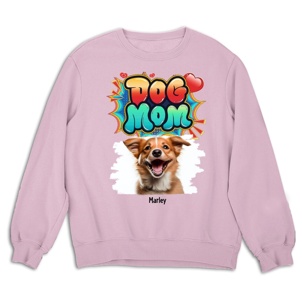 Sweet Personalized Custom Dog Mom Photo Unisex 8.0 oz Sweatshirt - Ideal Gift for Pet Lovers