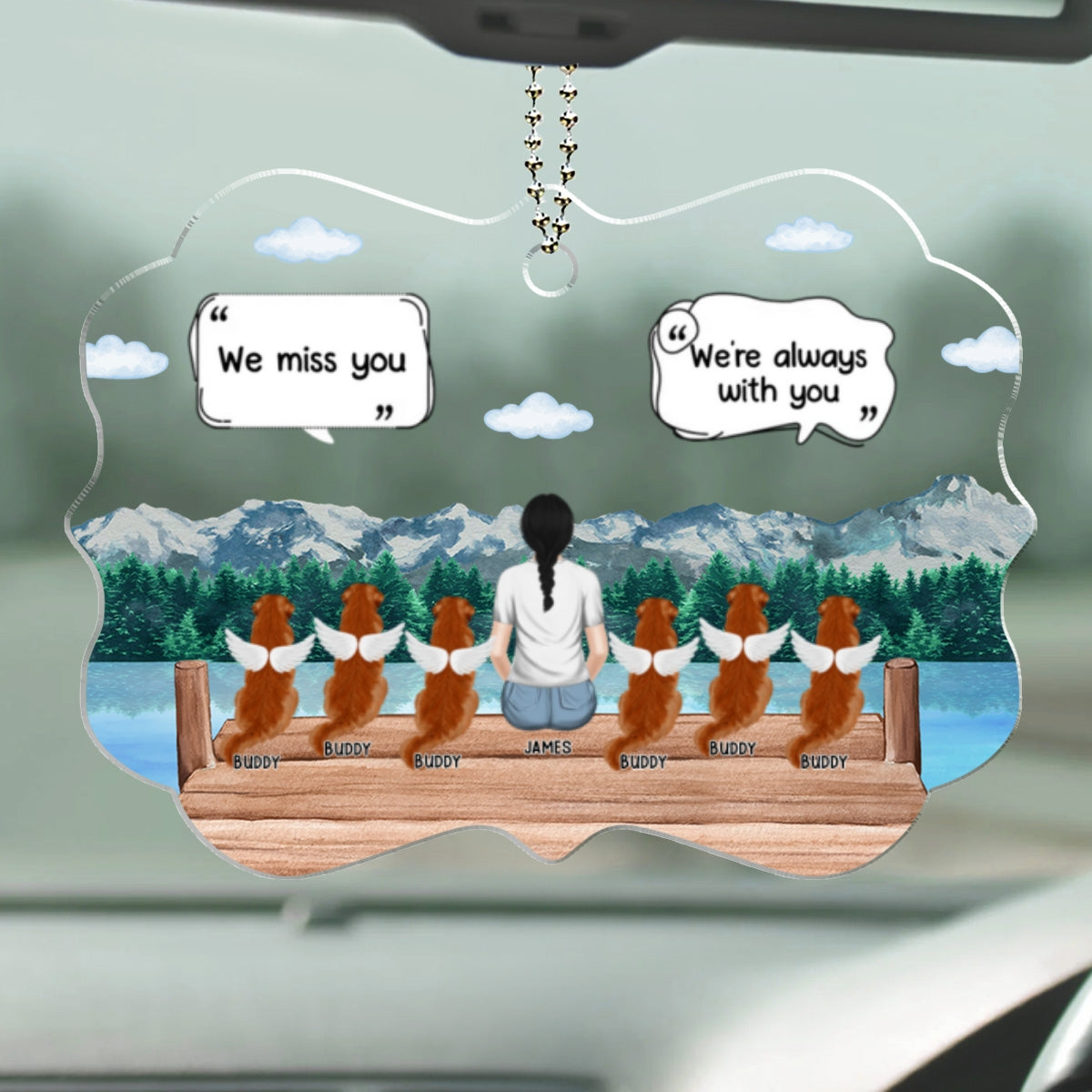 I Miss You - Customizable Personalized Acrylic Car Ornament for Unforgettable Journeys