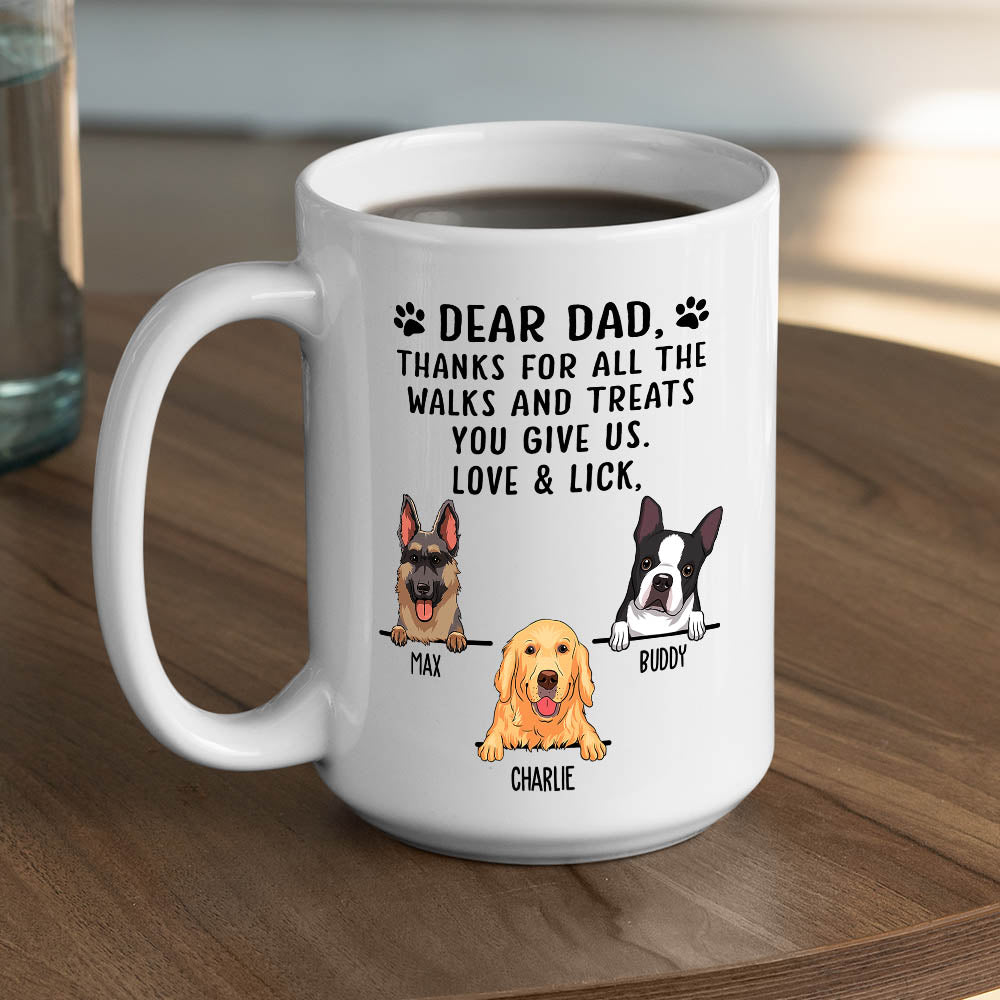 Thanks For All The Treats - Customizable Personalized Coffee Mug in 11oz/15oz for Pet Lovers
