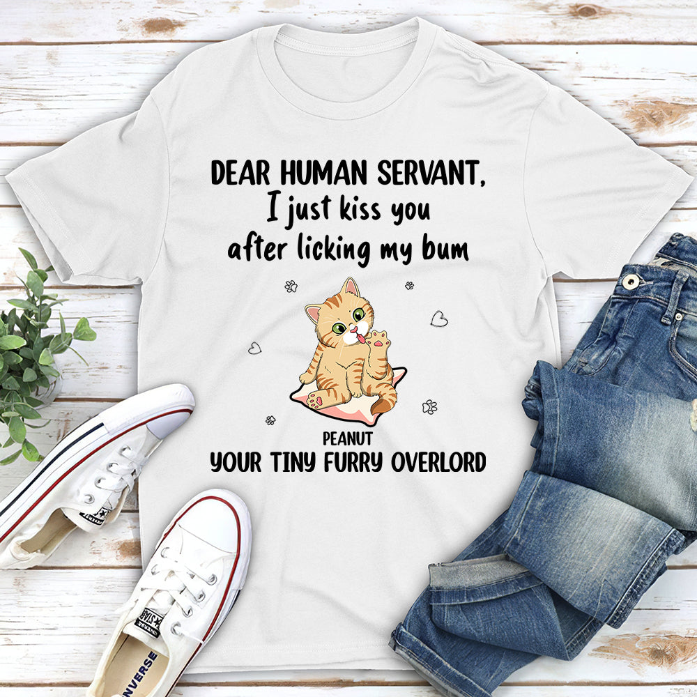 Licking My Bum - Personalized Custom Unisex 5.3 oz T-shirt for Pet Lovers