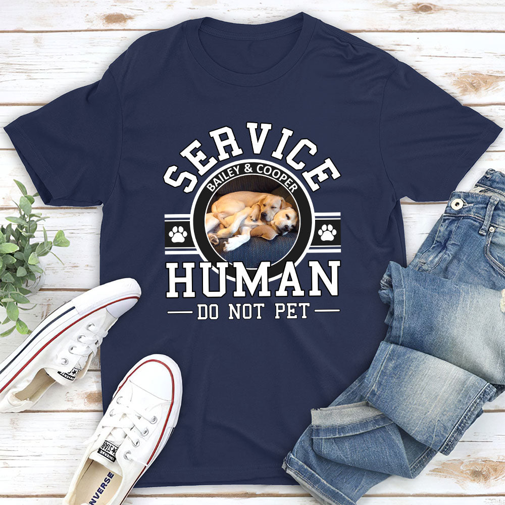 Customizable Dog Service Human Logo Personalized Unisex 5.3 oz T-shirt for Pet Lovers