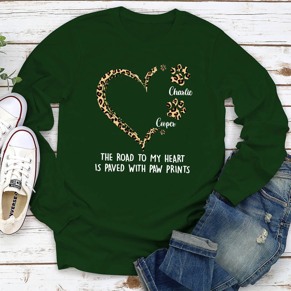 Road To Heart 2 - Customizable Personalized Long Sleeve Unisex T-shirt for Pet Lovers