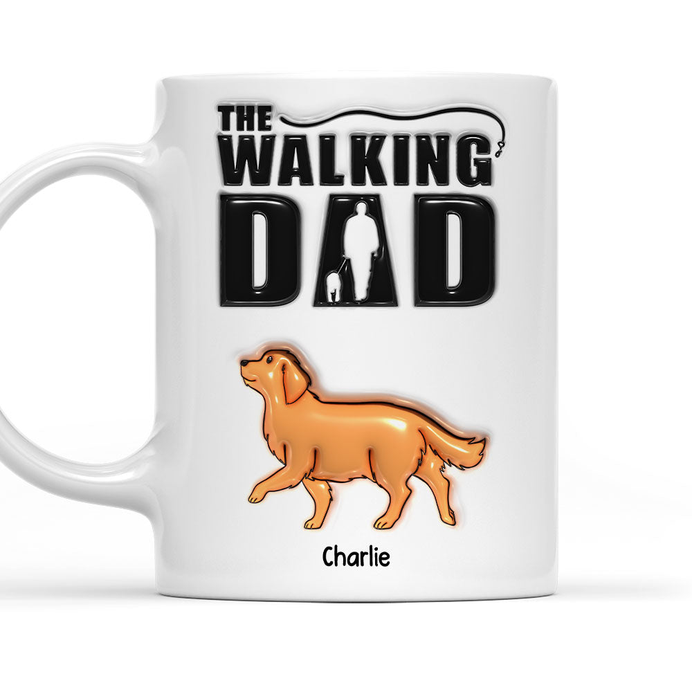 Walking Dad - Unique Personalized Custom 3D Inflated Effect Ceramic Mug in 11oz and 15oz Sizes