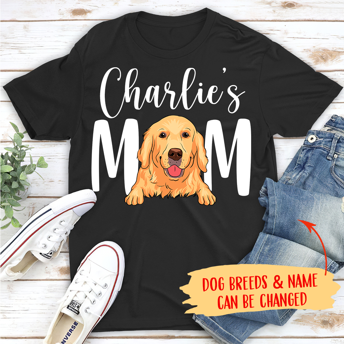 Customizable Unisex Dog Mom/Dad Personalized T-shirt - Ideal Gifts for Dog Enthusiasts